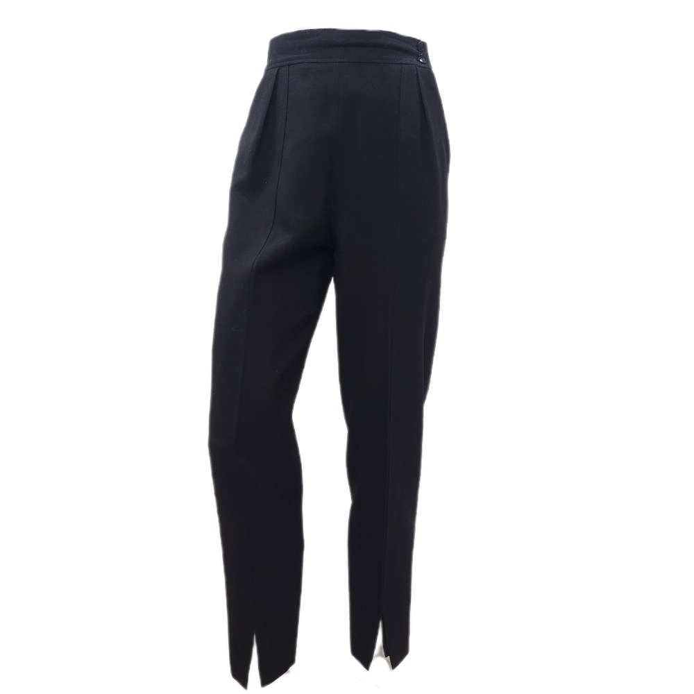 VINTAGE Courreges Paris Trousers, Black Worster Wool, France A, US Womens 4